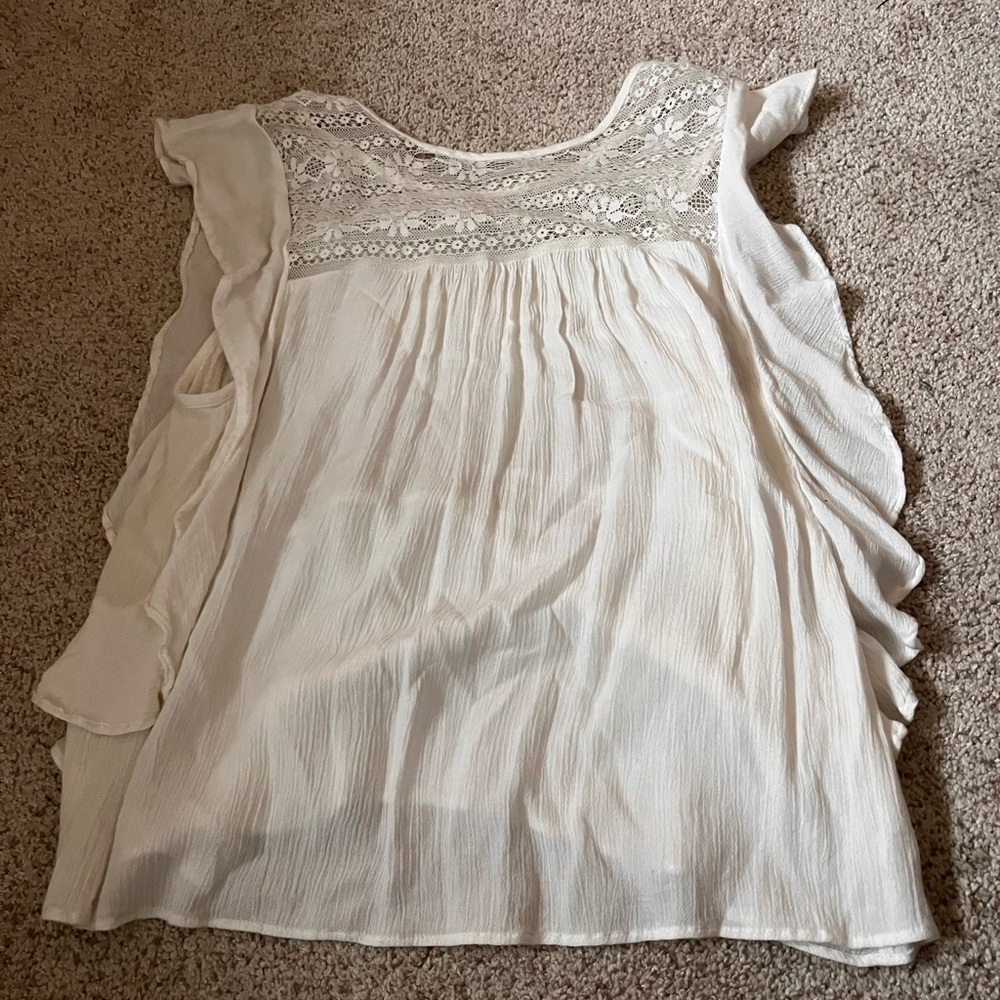 American Eagles White Flowy Tank